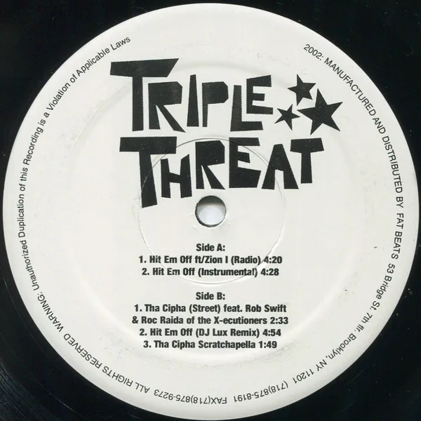Album cover for Hit Em Off / Tha Cipha by Triple Threat (3)