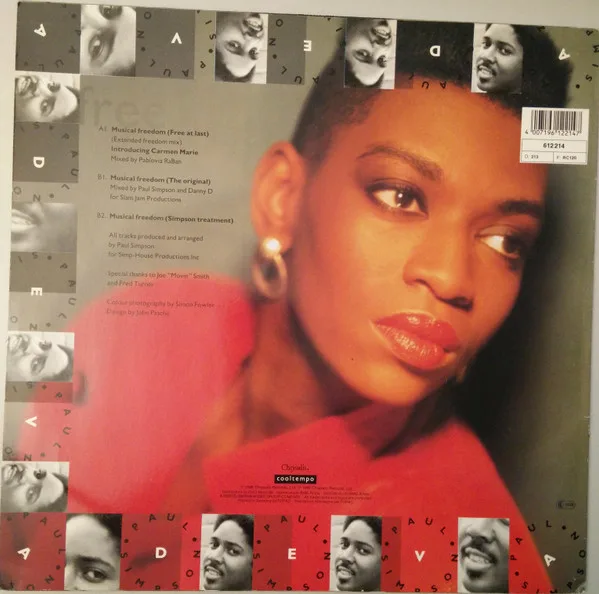 Album cover for Musical Freedom (Free At Last) by Paul Simpson Featuring Adeva And Introducing Carmen Marie