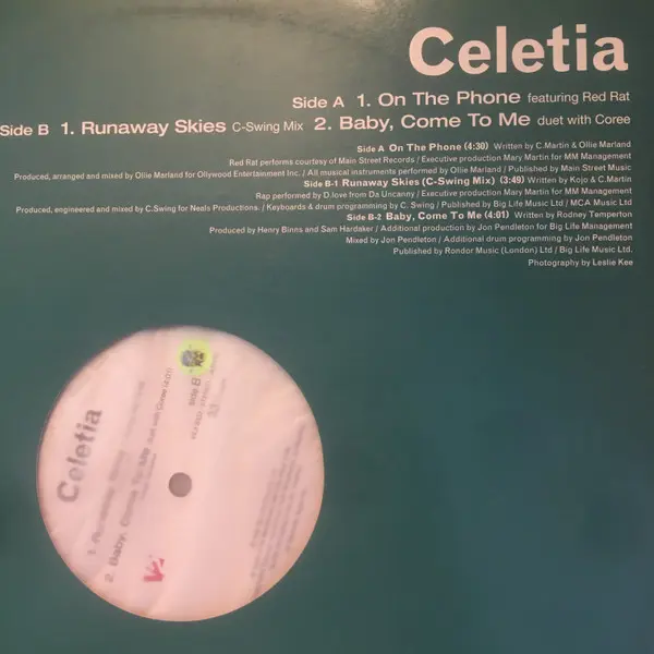Celetia - On The Phone, Hip Hop, RnB/Swing, 1998 - V2, Japan, Vinyl 1x 12", 33 ⅓ RPM