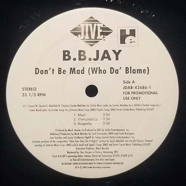 Album cover for Don't Be Mad (Who Da' Blame) by B.B. Jay
