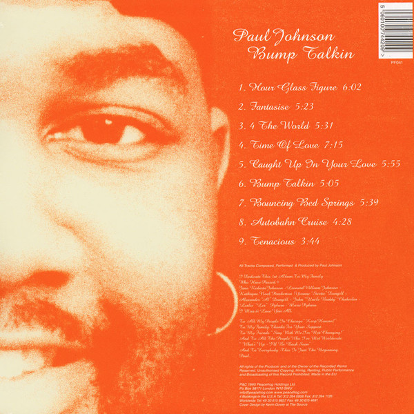 Paul Johnson - Bump Talkin, Electronic, Deep House, House, 2016 - Peacefrog Records, UK, Vinyl 2x 12", 33 ⅓ RPM, Album