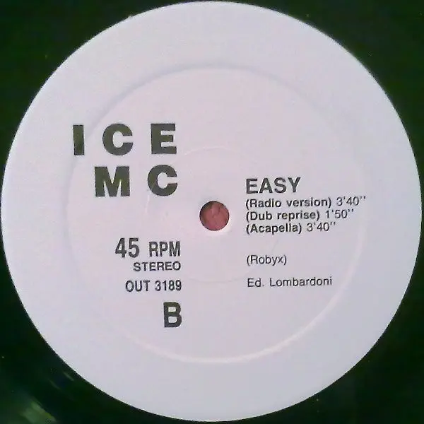 ICE MC - Easy, Electronic, Euro House, 1989 - Out, Italy, Vinyl 1x 12", 45 RPM