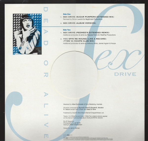 Dead Or Alive - Sex Drive, Electronic, Euro House, House, Synth-pop, 1997 - Dance Pool, Sony Music Entertainment (Australia) 