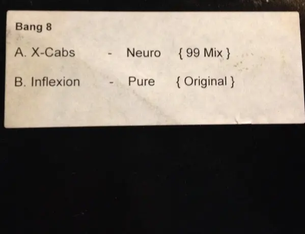 X-Cabs / Inflexion - Neuro / Pure, Electronic, Trance, 1999 - Bang On!, Australia, Vinyl 1x 12", Promo, White Label