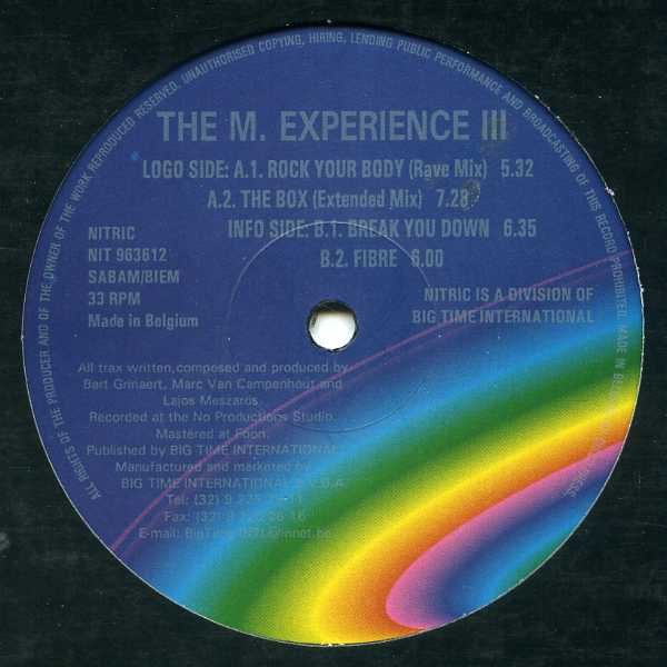 Montini Experience, The - Rock Your Body / The Box, Electronic, Hard Trance, Techno, 1996 - Nitric, Belgium, Vinyl 1x 12", 33