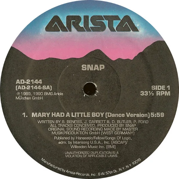 Album cover for Mary Had A Little Boy by Snap!