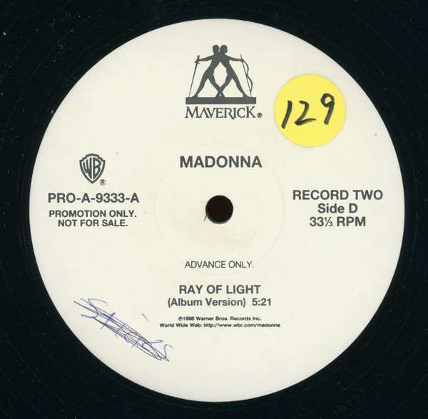 Madonna - Ray Of Light, Electronic, Pop, House, Progressive House, 1998 - Maverick, US, Vinyl 2x 12", 33 ⅓ RPM, Advance, Prom