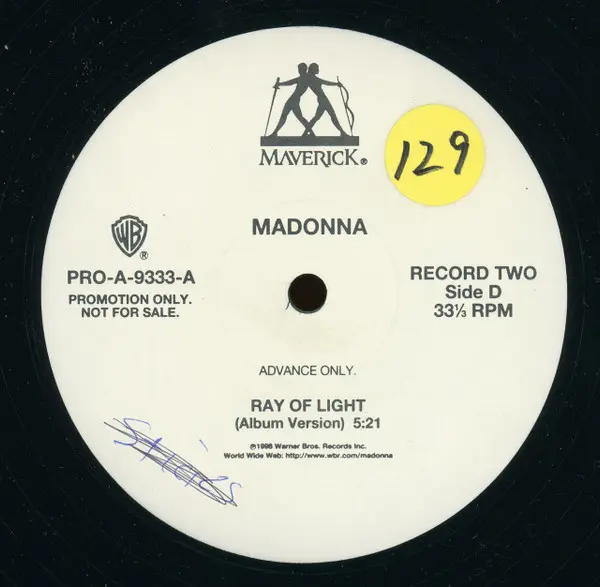 Madonna - Ray Of Light, Electronic, Pop, House, Progressive House, 1998 - Maverick, US, Vinyl 2x 12", 33 ⅓ RPM, Advance, Prom