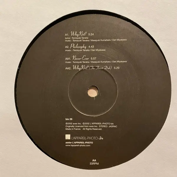 Fantastic Plastic Machine - Why Not, Electronic, House, 2002 - L'Appareil-Photo Bis, Japan, Vinyl 1x 12"