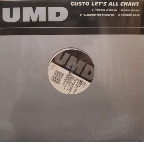 Gusto - Let's All Chant, Electronic, Disco, House, 1996 - Underground Music Department (UMD), Italy, Vinyl 1x 12", 33 ⅓ RPM, 