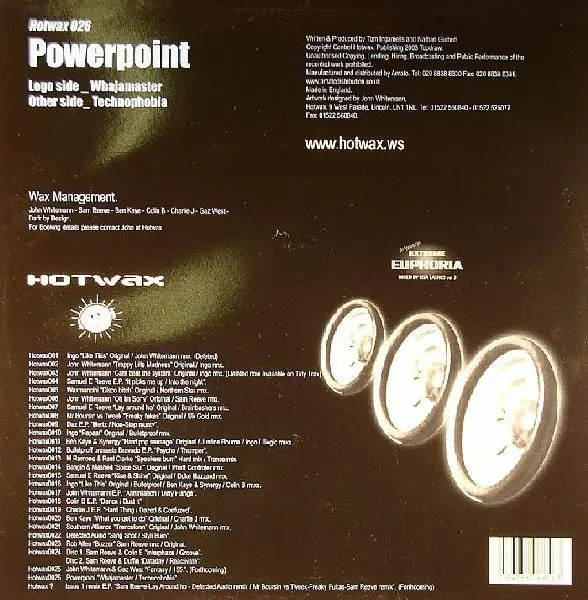 Album cover for Whajamaster / Technophobia by Powerpoint