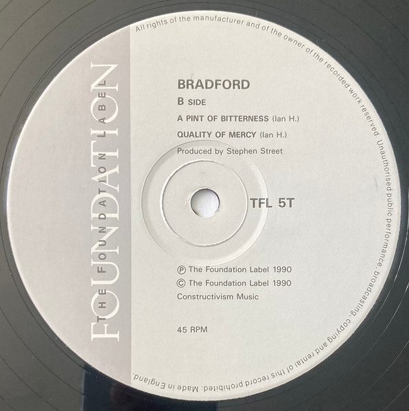 Bradford - Gang Of One, Pop, Rock, Indie Rock, 1990 - The Foundation Label, UK, Vinyl 1x 12", 45 RPM, Single