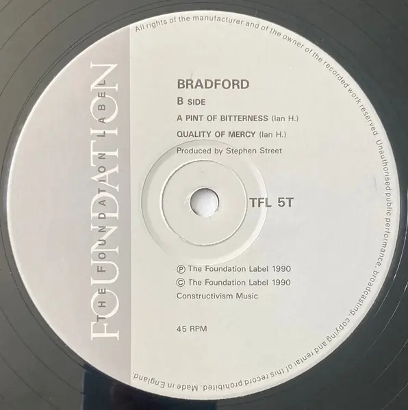 Bradford - Gang Of One, Pop, Rock, Indie Rock, 1990 - The Foundation Label, UK, Vinyl 1x 12", 45 RPM, Single