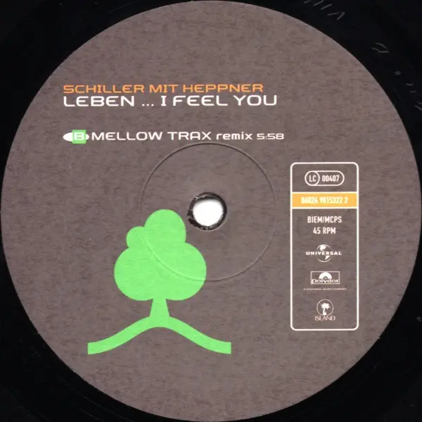 Schiller Mit Peter Heppner - Leben ... I Feel You, Electronic, Breakbeat, Synth-pop, Trance, 2003 - Island Records, Sleepingr