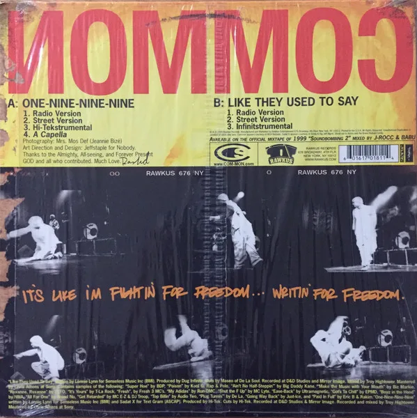 Album cover for One-Nine-Nine-Nine / Like They Used To Say by Common