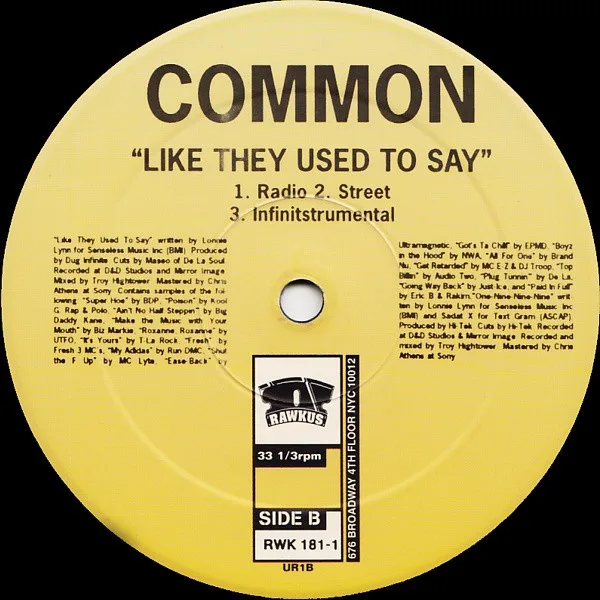 Album cover for One-Nine-Nine-Nine / Like They Used To Say by Common