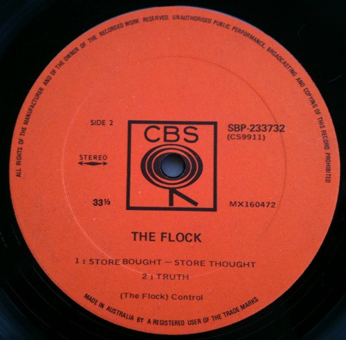 Flock, The - The Flock, Jazz, Rock, Art Rock, Fusion, Jazz-Rock, Psychedelic Rock, 1969 - CBS, Columbia, Australia, Vinyl 1x 