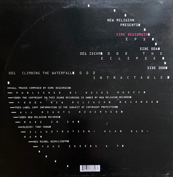 Kirk Degiorgio - EP3, Electronic, Deep House, Techno, 2004 - New Religion, UK, Vinyl 1x 12", 33 ⅓ RPM, EP 180g