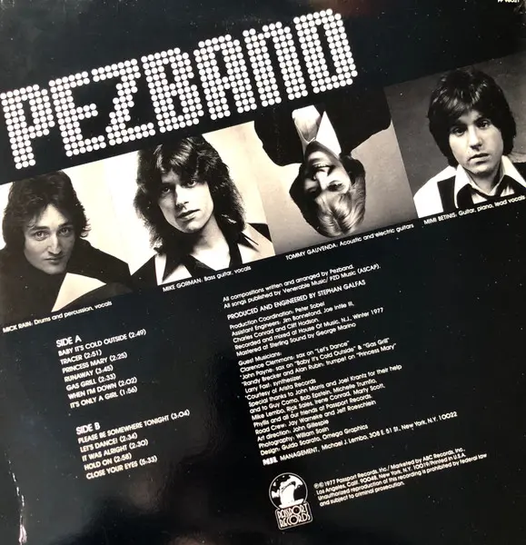 Pezband - Pezband - 1977 - Pop Rock, Power Pop - Passport Records - Vinyl 1x LP, Album, Stereo Santa Maria Pressing