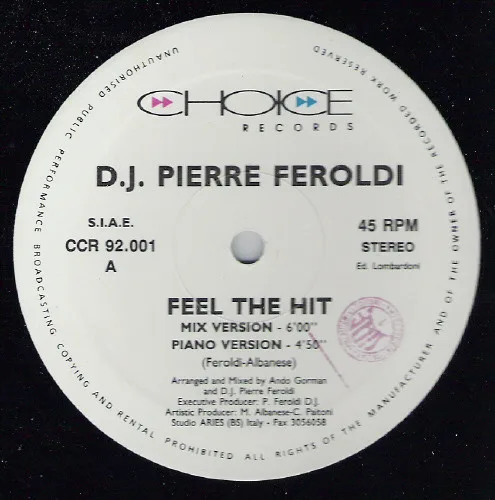 Album cover for Feel The Hit by Pierre Feroldi