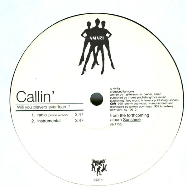 Album cover for Callin' (Will You Players Ever Learn?) by Amari