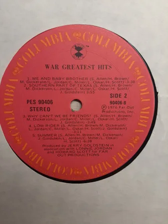Album cover for Greatest Hits by War