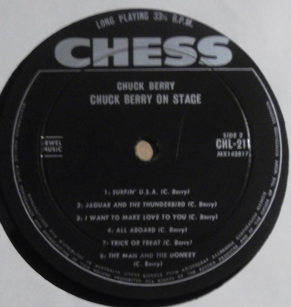 Chuck Berry - Chuck Berry On Stage, Blues, Rock, Rhythm & Blues, Rock & Roll, 1963 - Chess, Australia, Vinyl 1x LP, Album, Mo