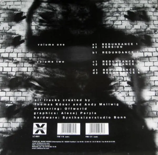 Porter Ricks - Vol 1, Electronic, Abstract, Techno, 1997 - Force Inc. Music Works, Germany, Vinyl 1x 12", 33 ⅓ RPM