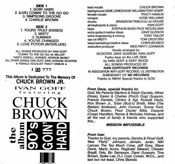 Ivan Goff Featuring Chuck Brown - 90's Goin' Hard, Funk / Soul, Hip Hop, Jazz, Go-Go, Soul, 1991 - Goff Records, US, Vinyl 1x