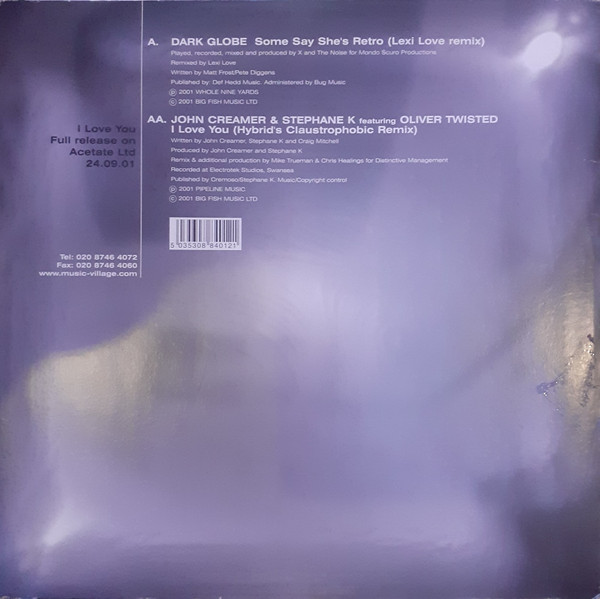 Dark Globe / John Creamer & Stephane K - Original Masters Sampler Two, Electronic, Breaks, 2001 - Acetate Ltd, UK, Vinyl 1x 1