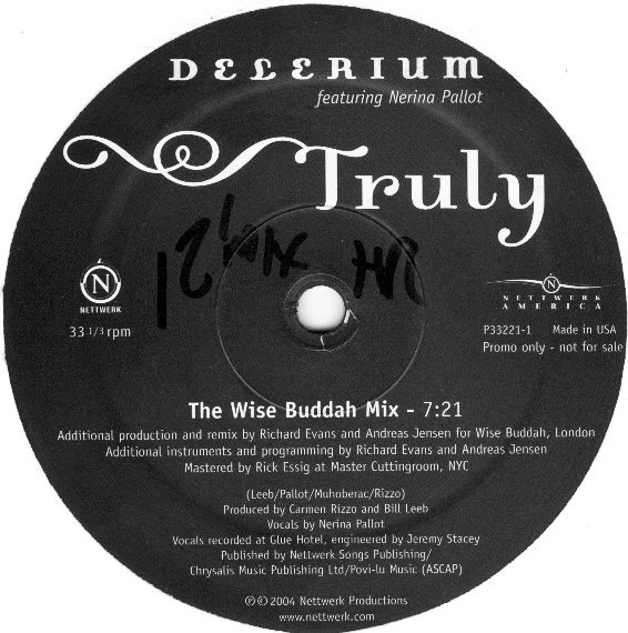 Delerium - Truly, Electronic, House, Tech House, Trance, 2004 - Nettwerk America, US, Vinyl 2x 12", 33 ⅓ RPM, Promo