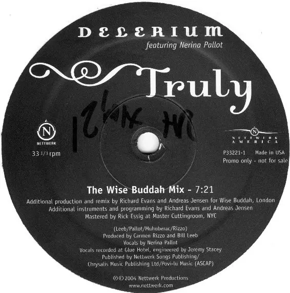 Delerium - Truly, Electronic, House, Tech House, Trance, 2004 - Nettwerk America, US, Vinyl 2x 12", 33 ⅓ RPM, Promo