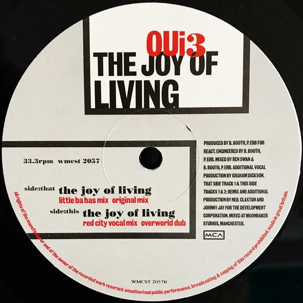 Album cover for The Joy Of Living by Oui 3