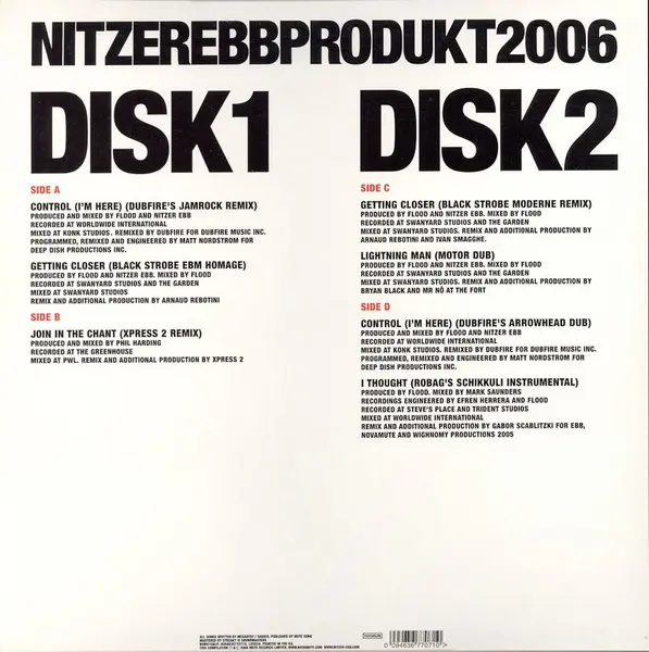 Nitzer Ebb - Body Rework Remixes, Electronic, EBM, Tech House, Techno, 2006 - NovaMute, UK, Vinyl 2x LP, Compilation