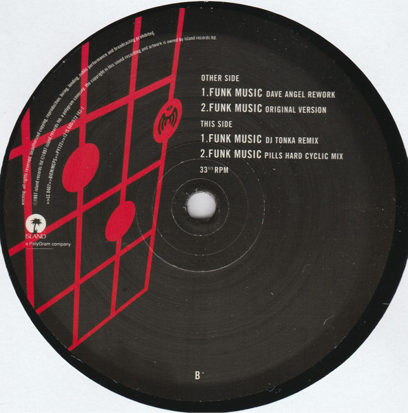 Dave Angel - Funk Music, Electronic, House, Tech House, 1997 - Island Records, UK, Vinyl 1x 12", 33 ⅓ RPM