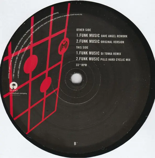 Dave Angel - Funk Music, Electronic, House, Tech House, 1997 - Island Records, UK, Vinyl 1x 12", 33 ⅓ RPM