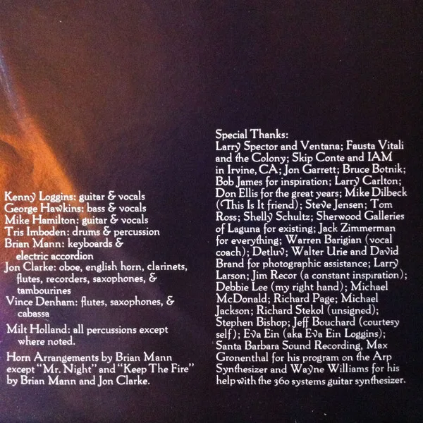 Album cover for Keep The Fire by Kenny Loggins