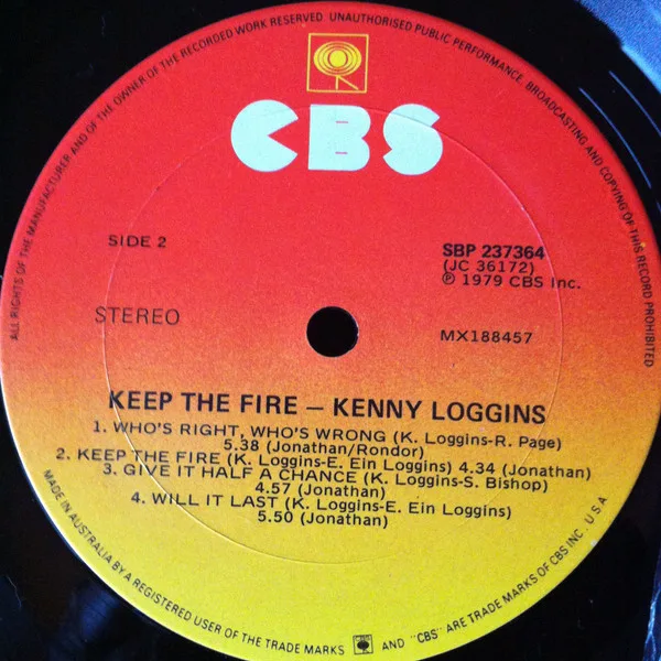 Album cover for Keep The Fire by Kenny Loggins