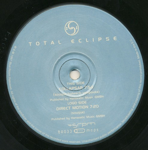 Total Eclipse - Collapsar / Direct Motion, Electronic, Goa Trance, 1997 - Blue Room Released, UK, Vinyl 1x 12", 45 RPM