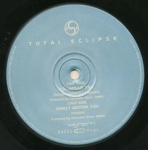 Total Eclipse - Collapsar / Direct Motion, Electronic, Goa Trance, 1997 - Blue Room Released, UK, Vinyl 1x 12", 45 RPM