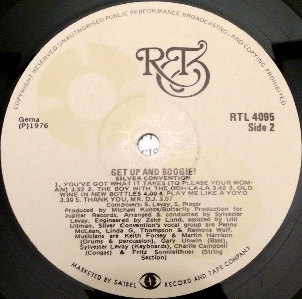 Silver Convention - Get Up And Boogie!, Funk / Soul, Disco, 1976 - R & T, South Africa, Vinyl 1x LP, Album