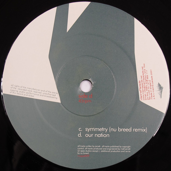 Apex - Symmetry EP, Electronic, Breaks, 2001 - Marine Parade, UK, Vinyl 2x 12", EP