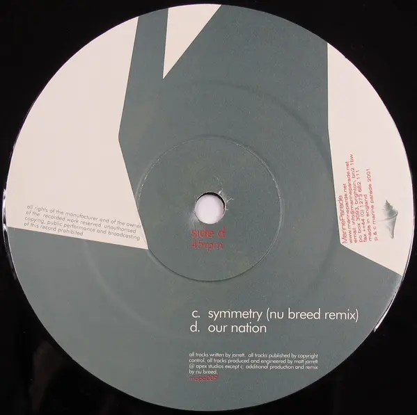 Apex - Symmetry EP, Electronic, Breaks, 2001 - Marine Parade, UK, Vinyl 2x 12", EP