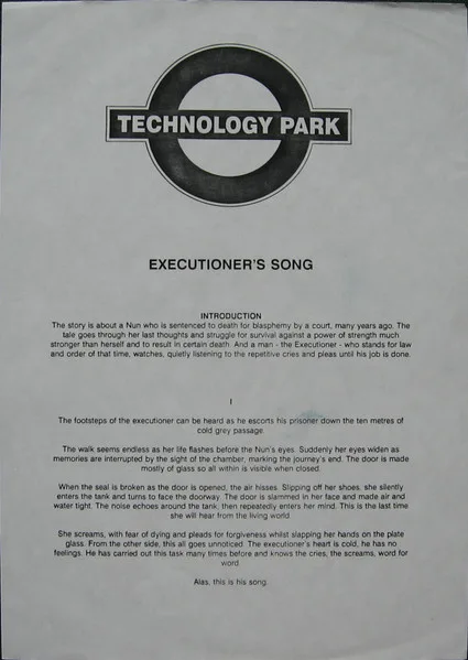 Album cover for Executioner's Song by Technology Park