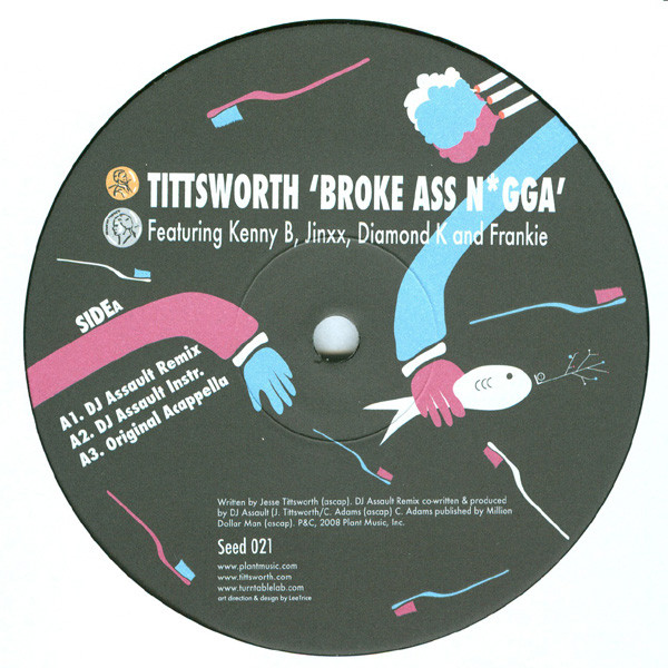 Tittsworth - Broke Ass N*gga, Electronic, Hip Hop, Cut-up/DJ, Ghettotech, 2008 - Plant Music Inc., Vinyl 1x 12"