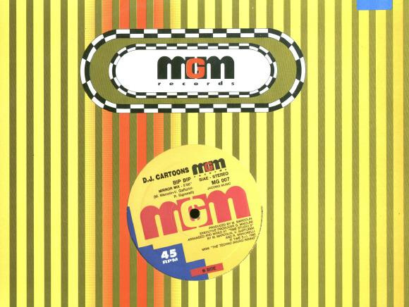DJ Cartoons - Bip Bip, Electronic, Hardcore, Techno, 1992 - MGM Records (2), Italy, Vinyl 1x 12", 45 RPM