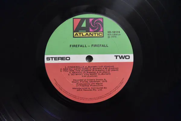 Firefall - Firefall, Folk, World, & Country, Rock, Country Rock, Soft Rock, 1976 - Atlantic, Australia, Vinyl 1x LP, Stereo