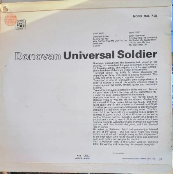 Album cover for Universal Soldier by Donovan