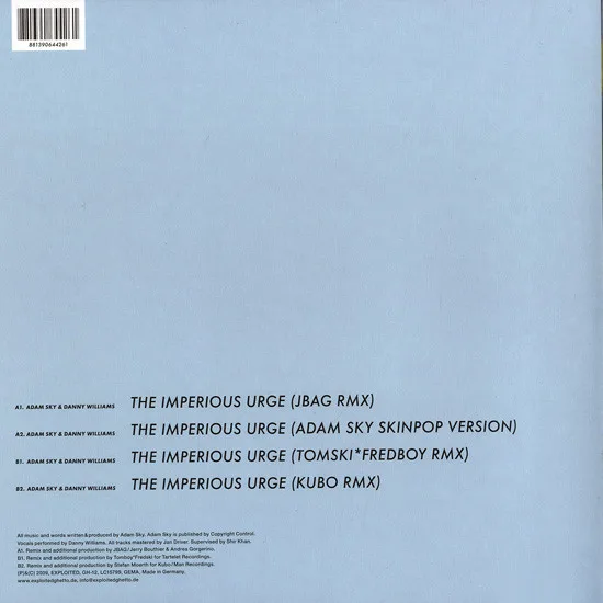 Album cover for The Imperious Urge by Adam Sky & Danny Williams (9)