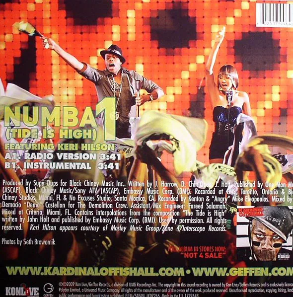 Album cover for Numba 1 (Tide Is High) by Kardinal Offishall Featuring Keri Hilson